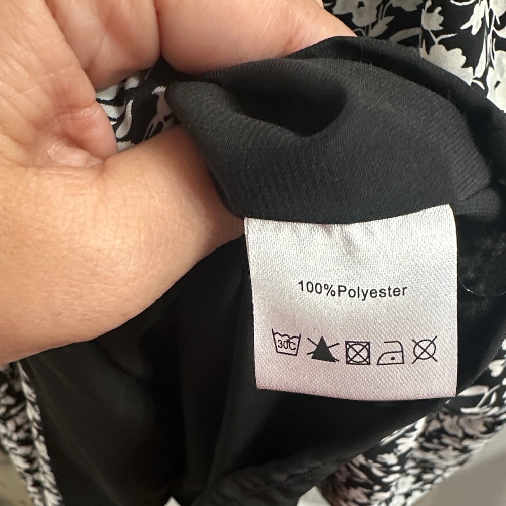 Floral Black and White Women's Dress - Picture 6 of 6